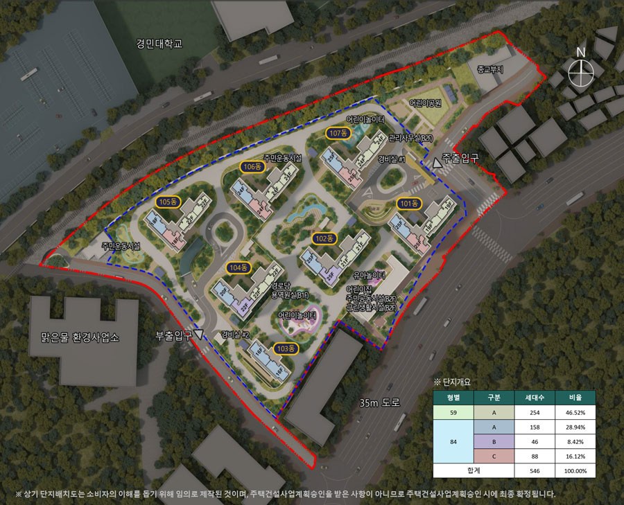 현진에버빌 하이뷰 단지배치도